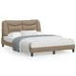 vidaXL Cadre de lit sans matelas cappuccino 140x190 cm similicuir - 140 x 190 cm