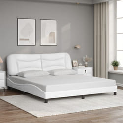 vidaXL Cadre de lit sans matelas blanc 180x200 cm similicuir - 180 x 200 cm