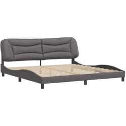 vidaXL Cadre de lit sans matelas gris 200x200 cm similicuir - 200 x 200 cm