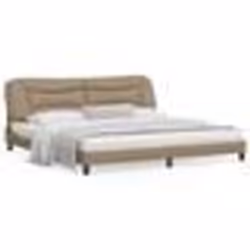 vidaXL Cadre de lit sans matelas cappuccino 200x200 cm similicuir - 200 x 200 cm