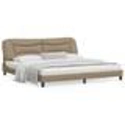 vidaXL Cadre de lit sans matelas cappuccino 200x200 cm similicuir - 200 x 200 cm
