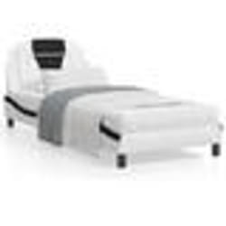vidaXL Cadre de lit sans matelas blanc et noir 80x200 cm similicuir - 80 x 200 cm