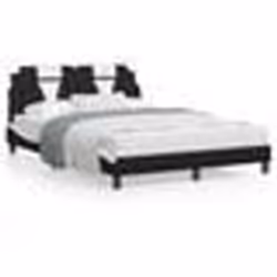 vidaXL Cadre de lit sans matelas noir et blanc 120x200 cm similicuir - 120 x 200 cm