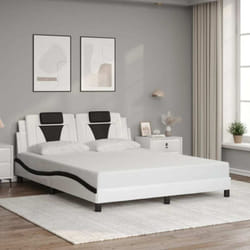 Vidaxl - Cadre de lit sans matelas blanc et noir 160x200 cm similicuir