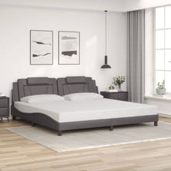 vidaXL Cadre de lit sans matelas gris 200x200 cm similicuir - 200 x 200 cm