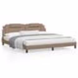 vidaXL Cadre de lit sans matelas cappuccino 200x200 cm similicuir - 200 x 200 cm