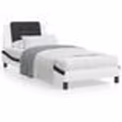 vidaXL Cadre de lit sans matelas blanc et noir 80x200 cm similicuir - 80 x 200 cm