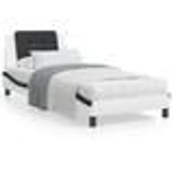 vidaXL Cadre de lit sans matelas blanc et noir 80x200 cm similicuir - 80 x 200 cm