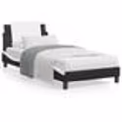 vidaXL Cadre de lit sans matelas noir et blanc 100x200 cm similicuir - 100 x 200 cm