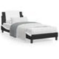 vidaXL Cadre de lit sans matelas noir et blanc 100x200 cm similicuir - 100 x 200 cm