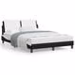 vidaXL Cadre de lit sans matelas noir et blanc 120x200 cm similicuir - 120 x 200 cm