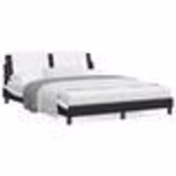 vidaXL Cadre de lit sans matelas noir et blanc 160x200 cm similicuir - 160 x 200 cm