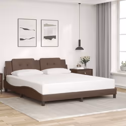 vidaXL Cadre de lit sans matelas marron 180x200 cm similicuir - 180 x 200 cm