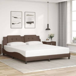 vidaXL Cadre de lit sans matelas marron 180x200 cm similicuir - 180 x 200 cm