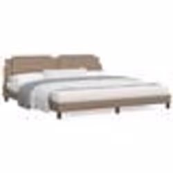 vidaXL Cadre de lit sans matelas cappuccino 200x200 cm similicuir - 200 x 200 cm