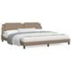 vidaXL Cadre de lit sans matelas cappuccino 200x200 cm similicuir - 200 x 200 cm