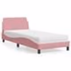 vidaXL Lit avec matelas rose 80x200 cm velours - 80 x 200 cm