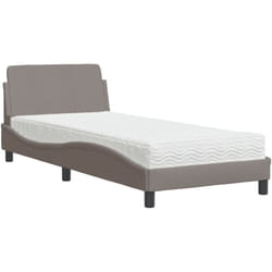 vidaXL Lit avec matelas taupe 90x190 cm tissu - 90 x 190 cm