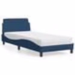 vidaXL Lit avec matelas bleu 90x190 cm tissu - 90 x 190 cm