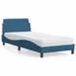 vidaXL Lit avec matelas bleu 90x190 cm velours - 90 x 190 cm