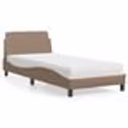 vidaXL Lit avec matelas cappuccino 90x190 cm similicuir - 90 x 190 cm