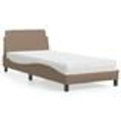 vidaXL Lit avec matelas cappuccino 90x190 cm similicuir - 90 x 190 cm
