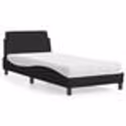 vidaXL Lit avec matelas noir 90x200 cm tissu - 90 x 200 cm