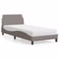 vidaXL Lit avec matelas taupe 90x200 cm tissu - 90 x 200 cm
