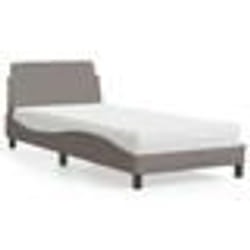 vidaXL Lit avec matelas taupe 90x200 cm tissu - 90 x 200 cm