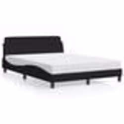 vidaXL Lit avec matelas noir 120x200 cm tissu - 120 x 200 cm