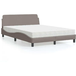 vidaXL Lit avec matelas taupe 120x200 cm tissu - 120 x 200 cm