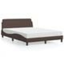 vidaXL Lit avec matelas marron 120x200 cm similicuir - 120 x 200 cm