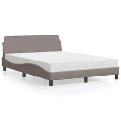 vidaXL Lit avec matelas taupe 140x190 cm tissu - 140 x 190 cm