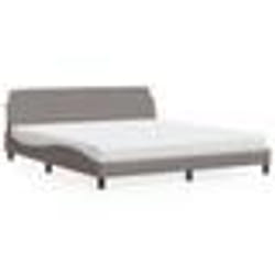vidaXL Lit avec matelas taupe 180x200 cm tissu - 180 x 200 cm