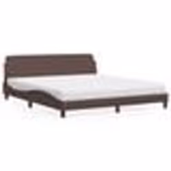 vidaXL Lit avec matelas marron 180x200 cm similicuir - 180 x 200 cm
