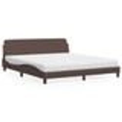 vidaXL Lit avec matelas marron 180x200 cm similicuir - 180 x 200 cm