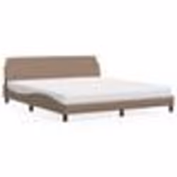 vidaXL Lit avec matelas cappuccino 180x200 cm similicuir - 180 x 200 cm