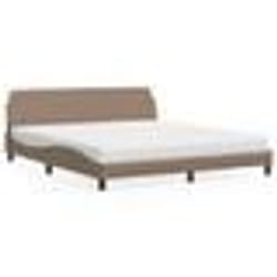 vidaXL Lit avec matelas cappuccino 180x200 cm similicuir - 180 x 200 cm