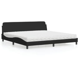 Vidaxl - Lit Avec Matelas Noir 200x200 Cm Tissu