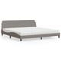 vidaXL Lit avec matelas taupe 200x200 cm tissu - 200 x 200 cm
