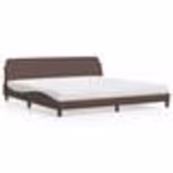 vidaXL Lit avec matelas marron 200x200 cm similicuir - 200 x 200 cm