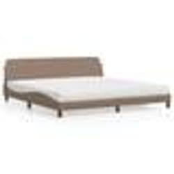 vidaXL Lit avec matelas cappuccino 200x200 cm similicuir - 200 x 200 cm