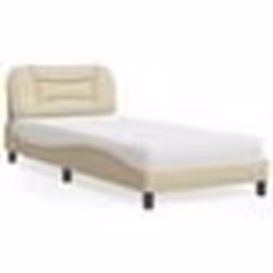 vidaXL Lit avec matelas crème 80x200 cm tissu - 80 x 200 cm