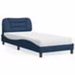 vidaXL Lit avec matelas bleu 90x190 cm tissu - 90 x 190 cm