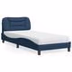 vidaXL Lit avec matelas bleu 90x200 cm tissu - 90 x 200 cm
