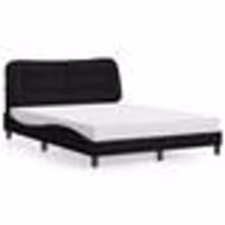 vidaXL Lit avec matelas noir 120x200 cm tissu - 120 x 200 cm