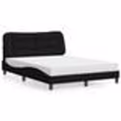 vidaXL Lit avec matelas noir 140x190 cm tissu - 140 x 190 cm