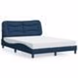 vidaXL Lit avec matelas bleu 140x190 cm tissu - 140 x 190 cm