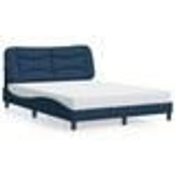 vidaXL Lit avec matelas bleu 140x190 cm tissu - 140 x 190 cm