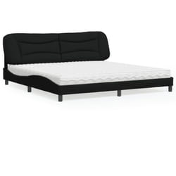 Vidaxl - Lit Avec Matelas Noir 200x200 Cm Tissu